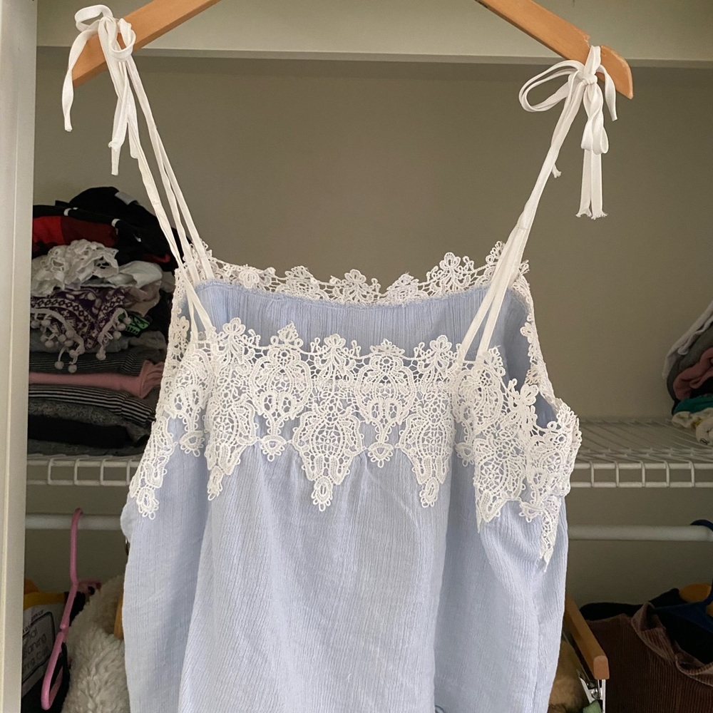 Anthropologie Lace Embroidery Tank Top Size S - Picture 3 of 5